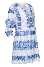 Current Boutique-Milly - White & Blue Printed Dress Sz 4