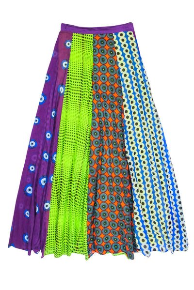 Current Boutique-Mimi Liberte - Purple, Blue, & Green Multi Print Maxi Skirt Sz 6