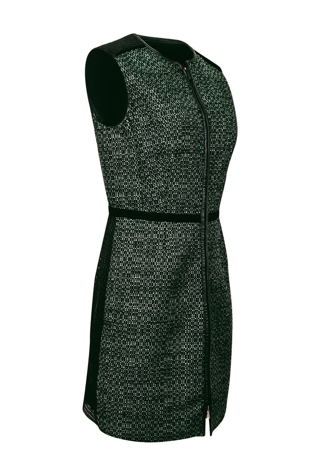 Current Boutique-Missoni - Black & Green Print Middle Zipper front Sleeveless Dress Sz 10