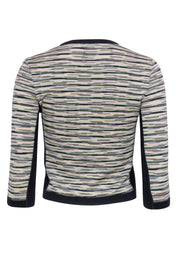 Current Boutique-Missoni - Black w/ Green & Yellow Stripe Print Wool Blend Cardigan Sz 4