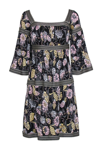 Current Boutique-Missoni - Black w/ Pink Floral Print Dress Sz 2