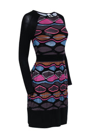 Current Boutique-Missoni - Black w/ Purple & Multi Color Print Knit Dress Sz 4