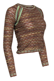 Current Boutique-Missoni - Brown & Green 90s Print Long Sleeve Top Sz S