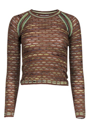 Current Boutique-Missoni - Brown & Green 90s Print Long Sleeve Top Sz S