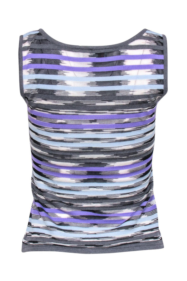 Current Boutique-Missoni - Grey, Purple, & Blue Knit Tank Top Sz 4