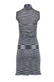 Current Boutique-Missoni - Grey Striped Knit Turtle Neck Dress Sz 2