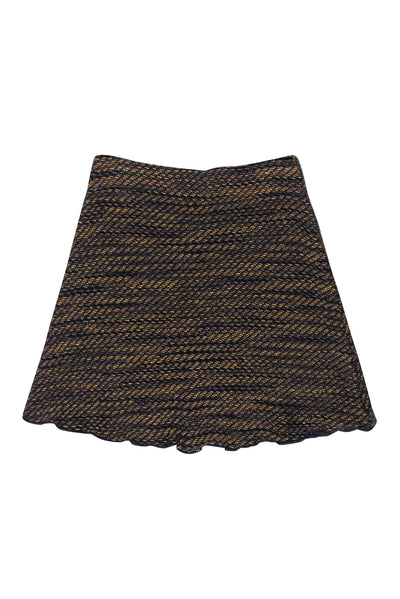 Current Boutique-Missoni - Navy & Mustard Yellow Knit Flared Skirt Sz 6