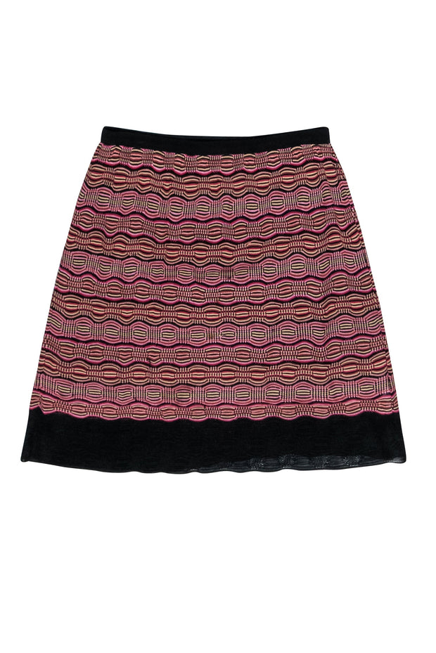 Current Boutique-Missoni - Pink & Black Print Knit Skirt Sz 8