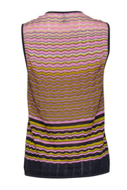 Current Boutique-Missoni - Pink & Multi Color Chevron Knit Sleeveless Tank Sz 6