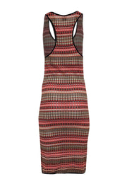 Current Boutique-Missoni - Red, Black, & Brown Striped Knit Dress Sz 8