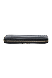 Current Boutique-Miu Miu - Black Croc-Embossed Leather Long Wallet