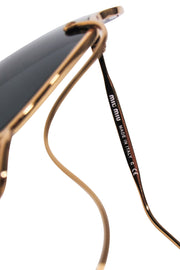 Current Boutique-Miu Miu - Gold Cat Eye Aviator Sunglasses w/ Black Lenses