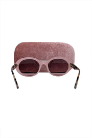 Current Boutique-Miu Miu - Pink & Tortoise Round Sunglasses