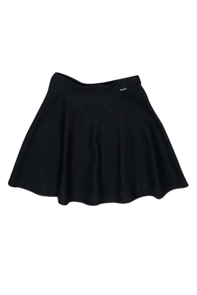 Current Boutique-Moncler - Black Wool Blend A-Line Skirt Sz L