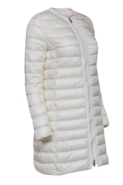 Current Boutique-Moncler - Cream Lightweight Long Puffer Jacket Sz 1
