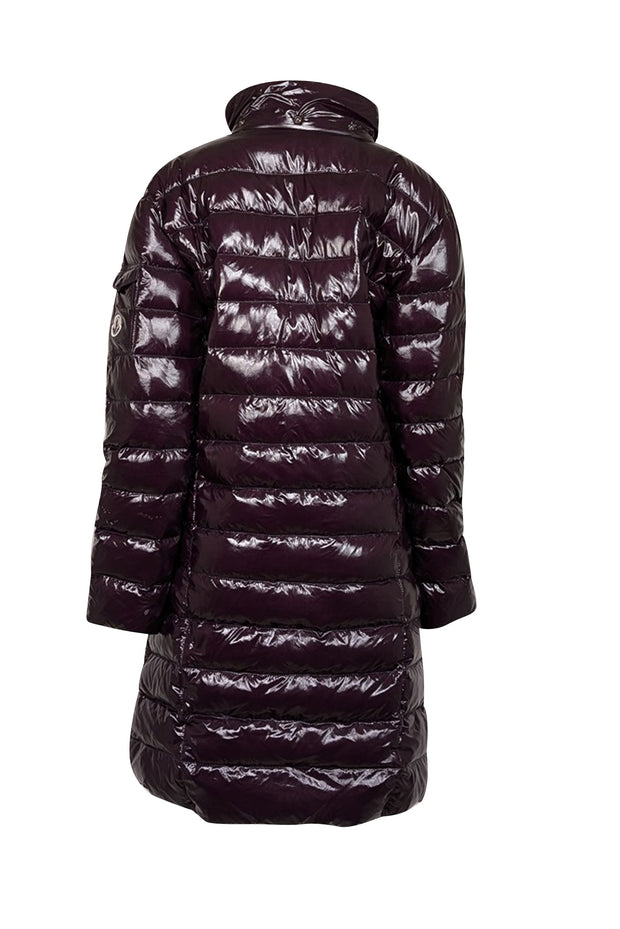 Current Boutique-Moncler - Dark Purple Shiny puffer Coat Sz L