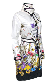 Current Boutique-Moncler - Ivory w/ Multi Color Floral Snap Button Front Jacket Sz S