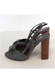 Current Boutique-Moschino Cheap & Chic - Grey Patent Leather Open Toe Pumps Sz 6