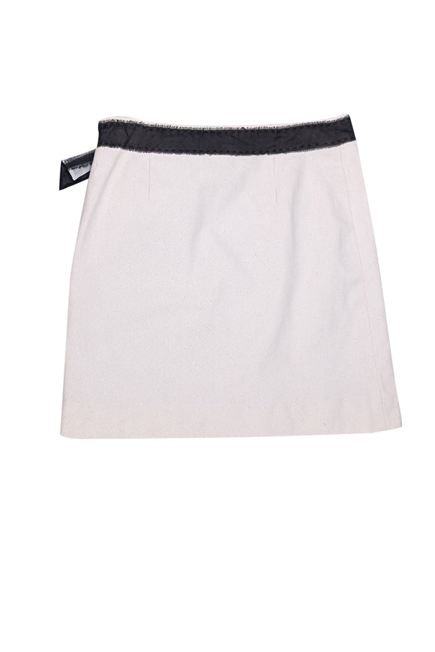 Current Boutique-Moschino Cheap & Chic - Ivory Cotton Blend Bow Waist Skirt Sz 8