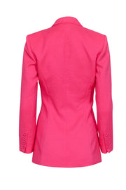 Current Boutique-Mossman - Pink Textured Double Breasted Button Blazer Sz 2