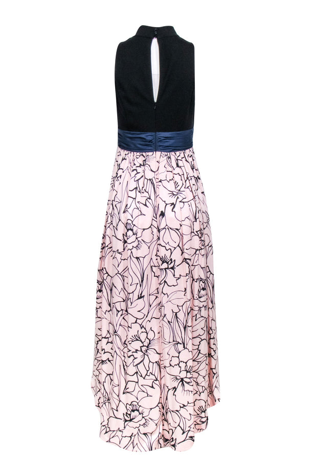 Current Boutique-Moulinette Soeurs - Pink & Black Abstract Floral Print High-Low Dress Sz 8
