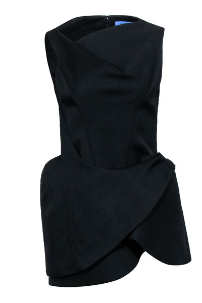 Current Boutique-Mugler - Black Structured Wool Mini Dress Sz 6
