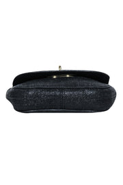 Current Boutique-Mulberry - Black Metallic Leather Lock Front Mini Crossbody Bag