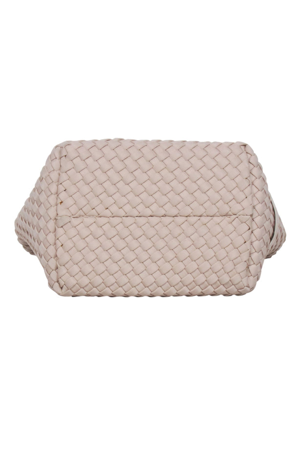 Current Boutique-Naghedi - Beige Soft Woven Top Handle Bag w/ Strap