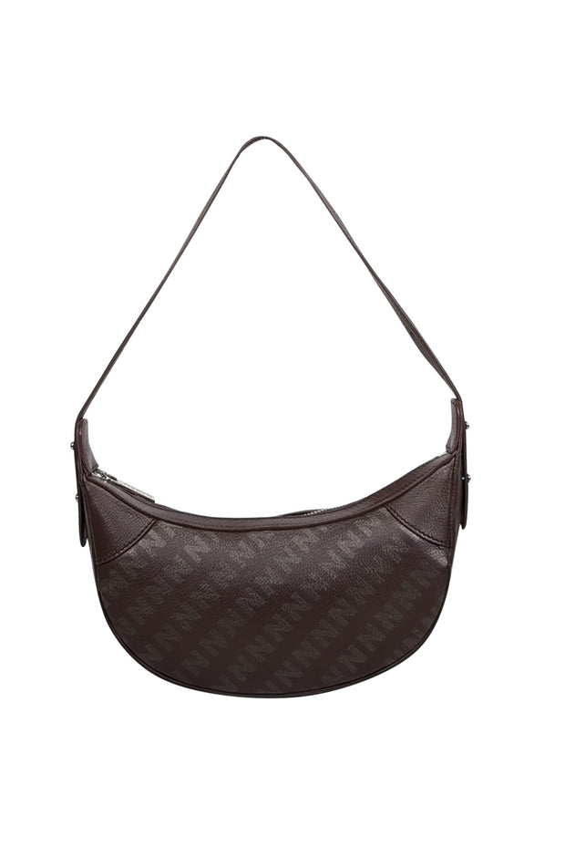 Current Boutique-Nakedvice - Brown & Grey Monogram Leather Shoulder Bag