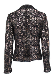 Current Boutique-Nanette Lenore - Brown & Black Lace Mesh Blazer Sz 10