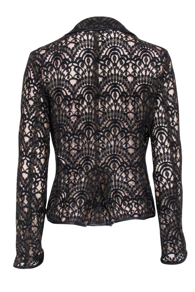 Current Boutique-Nanette Lenore - Brown & Black Lace Mesh Blazer Sz 10