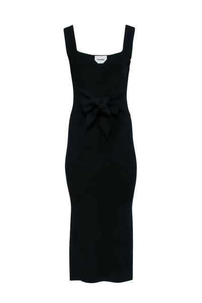 Current Boutique-Nanushka - Black Stretch Knit Sleeveless Midi Dress Sz S