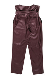 Current Boutique-Nanushka - Chestnut Brown Vegan Leather Tie Waist Trousers Sz XS