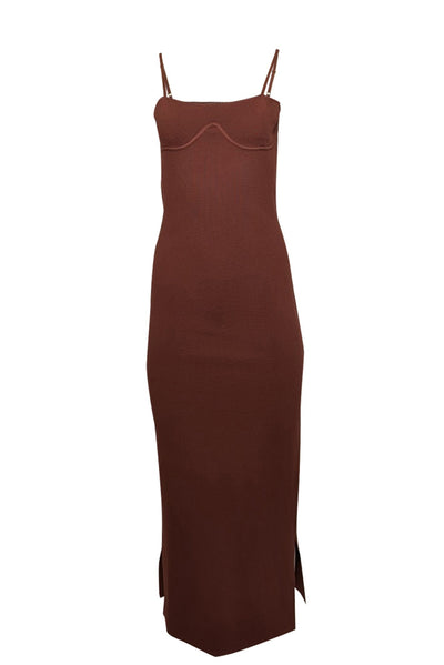 Current Boutique-Nanushka - Mahogany Knit Bodycon Midi Dress Sz L