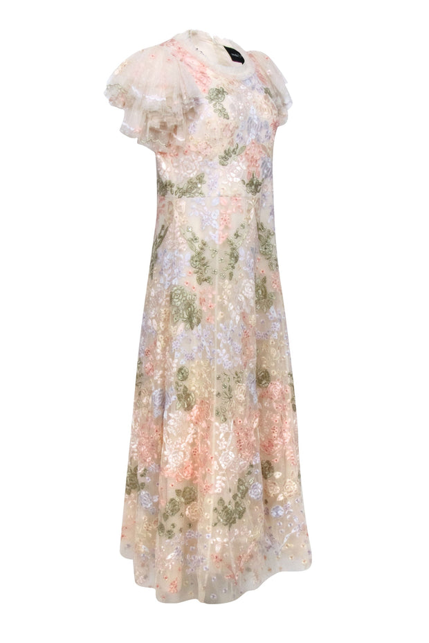 Current Boutique-Needle & Thread - Pastel Pink Floral Embroidered Formal Dress Sz 12