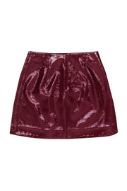 Current Boutique-Nicholas - Red Patent Faux Leather Zipper Front Skirt Sz 4