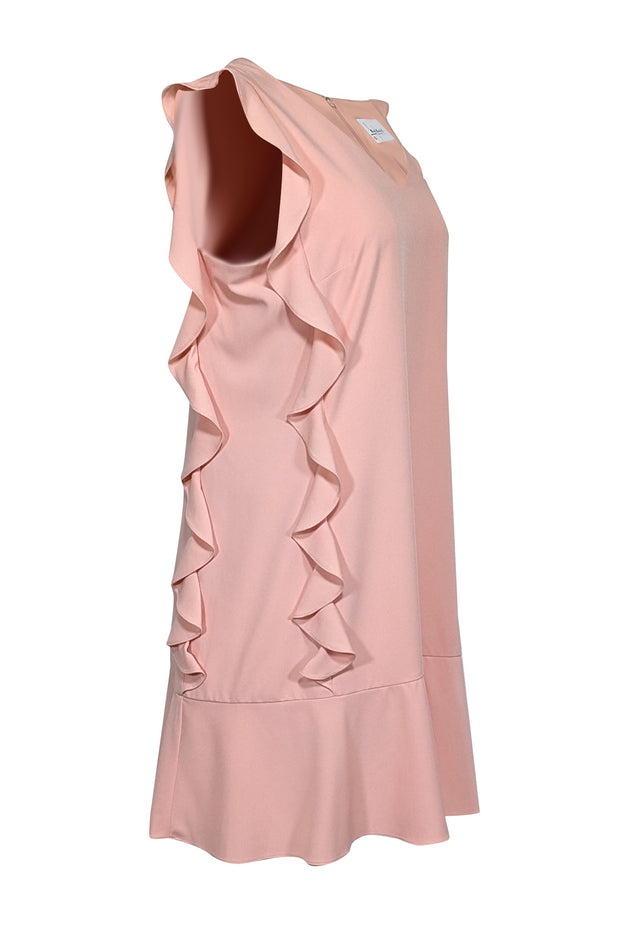 Current Boutique-Nicole Miller - Blush Pink Ruffled Sleeveless Dress Sz 12