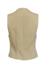 Current Boutique-Nili Lotan - Beige Linen Blend Button Front Vest Sz 4