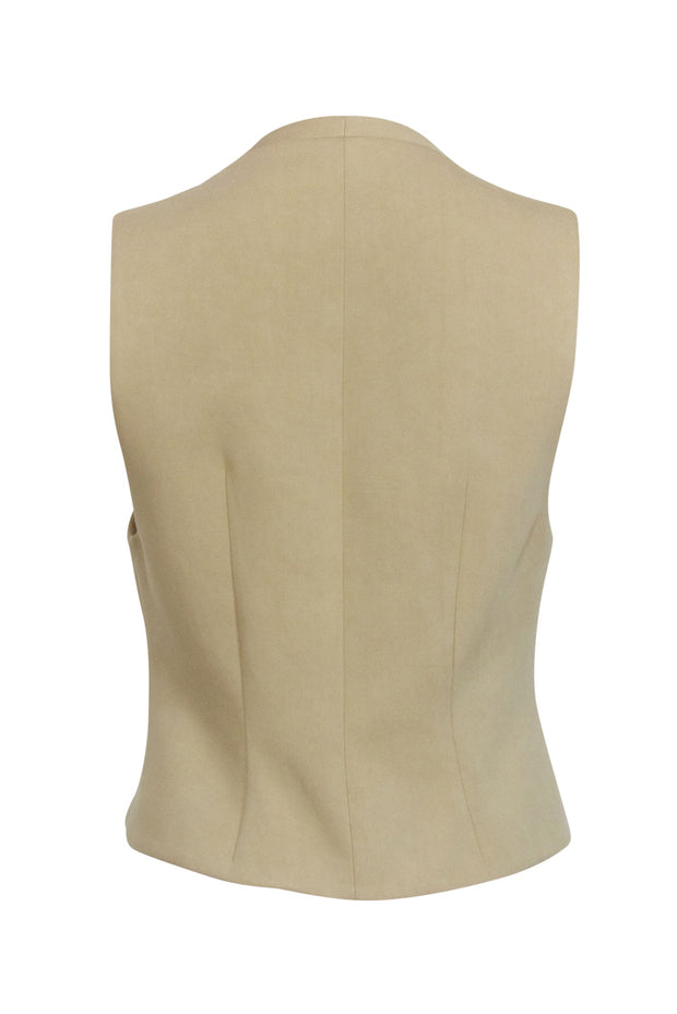 Current Boutique-Nili Lotan - Beige Linen Blend Button Front Vest Sz 4