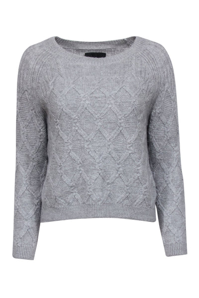 Nili Lotan - Grey Alpaca Cable Knit Sweater Sz S