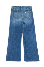 Current Boutique-Nili Lotan - Medium Wash Lace-Up Wide Leg Jeans Sz 4