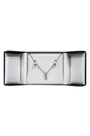 Current Boutique-No Label - 14k White Gold Necklace & Earring Set