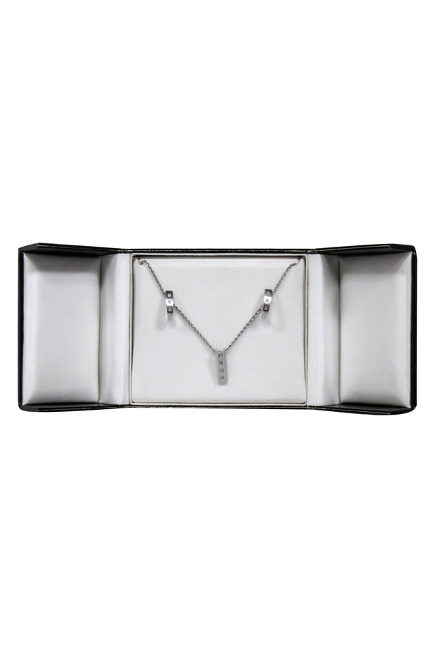 Current Boutique-No Label - 14k White Gold Necklace & Earring Set