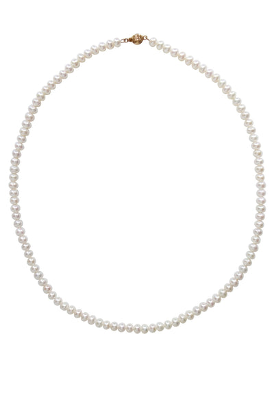 No Label - Genuine Pearl Necklace w/ 14k Gold Closure