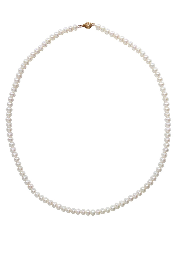 Current Boutique-No Label - Genuine Pearl Necklace w/ 14k Gold Closure