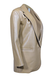 Current Boutique-Norma Kamali - Earthy Brown Vegan Leather Blazer Sz XS