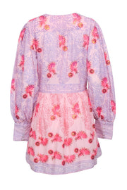 Current Boutique-Oliphant - Pink w/ Blue Floral Print & Embroidered Details Sz M