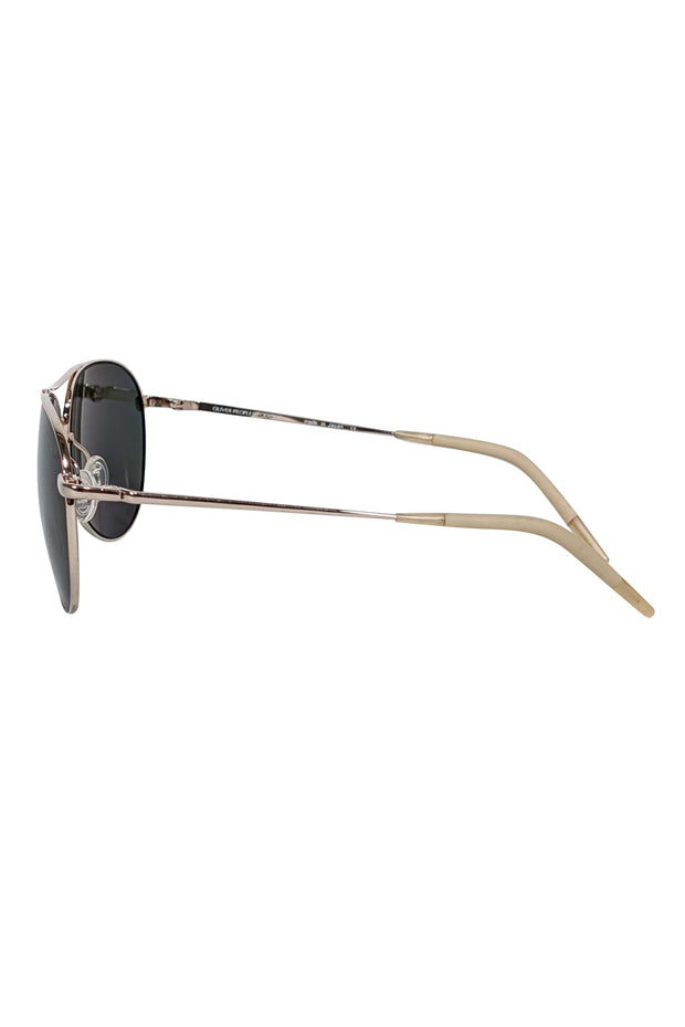 Current Boutique-Oliver Peoples - Gold Aviator Sunglasses w/ Black Lenses