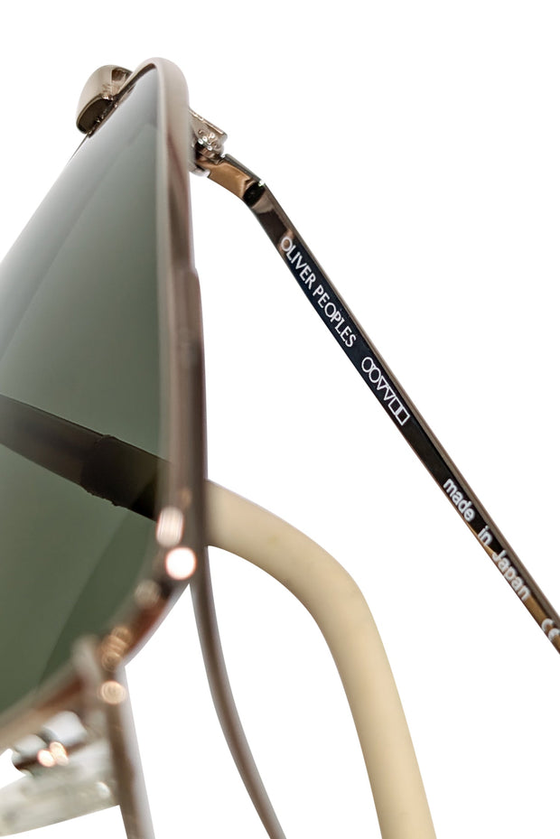 Current Boutique-Oliver Peoples - Gold Aviator Sunglasses w/ Black Lenses