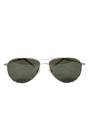 Current Boutique-Oliver Peoples - Gold Aviator Sunglasses w/ Black Lenses